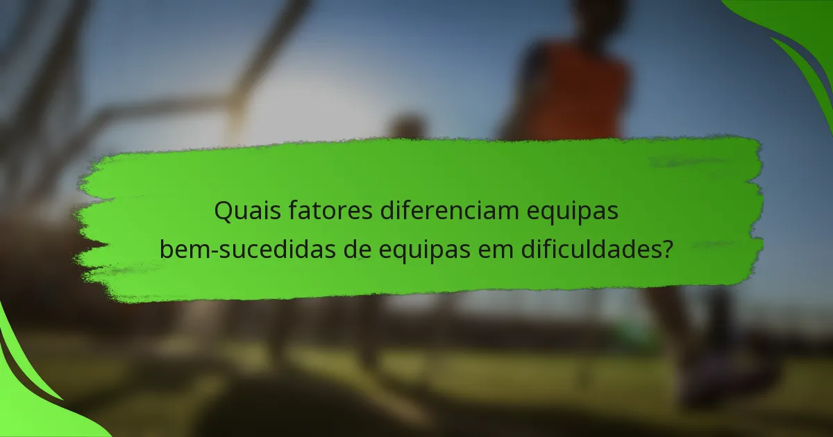 Quais fatores diferenciam equipas bem-sucedidas de equipas em dificuldades?